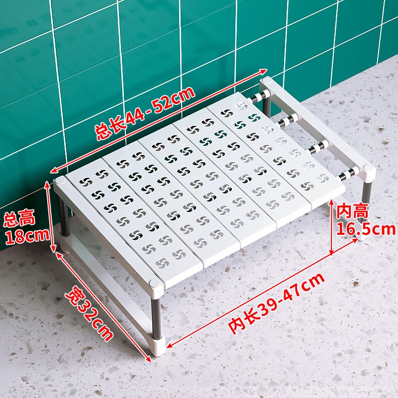 可伸缩下水槽置物m架分层厨房多层桌面架分隔内隔层橱柜收纳锅架