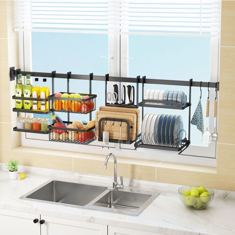 推荐厨房挂墙置物架窗户碗架水槽沥水架碗碟收纳层架子窗台免打孔